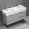 Double Floating Bathroom Vanity, Modern, 48